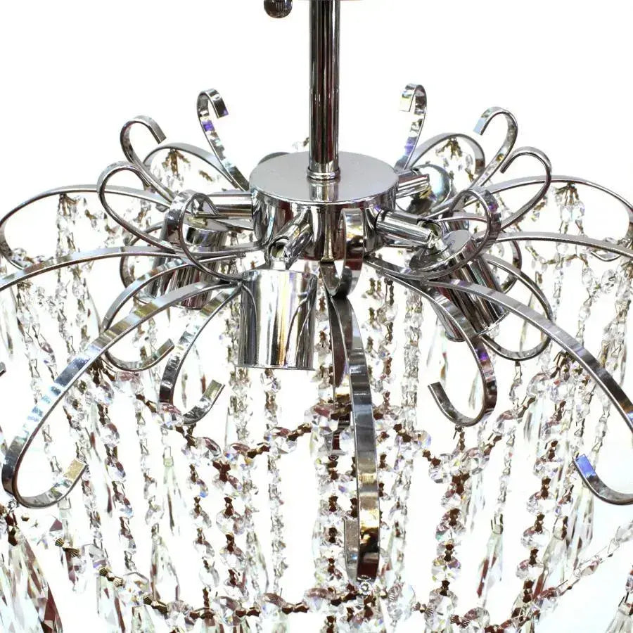 EGO Crystal Chandelier 5x E27, Diameter 47cm, Glossy Chrome 