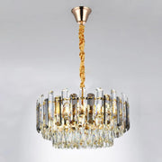 Elros Chandelier 8*E27, Metal and Crystal, Gold 