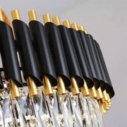 Emeric Chandelier 2*E14, Metal and Crystal, Gold and Black 