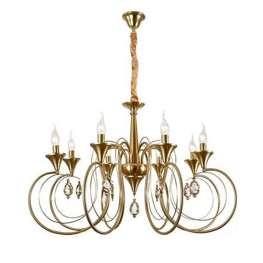 Frederick Crystal Chandelier 8xE14, Diameter 52cm, Gold, Adjustable Height Classic Chandeliers Default Title Alessandro Design
