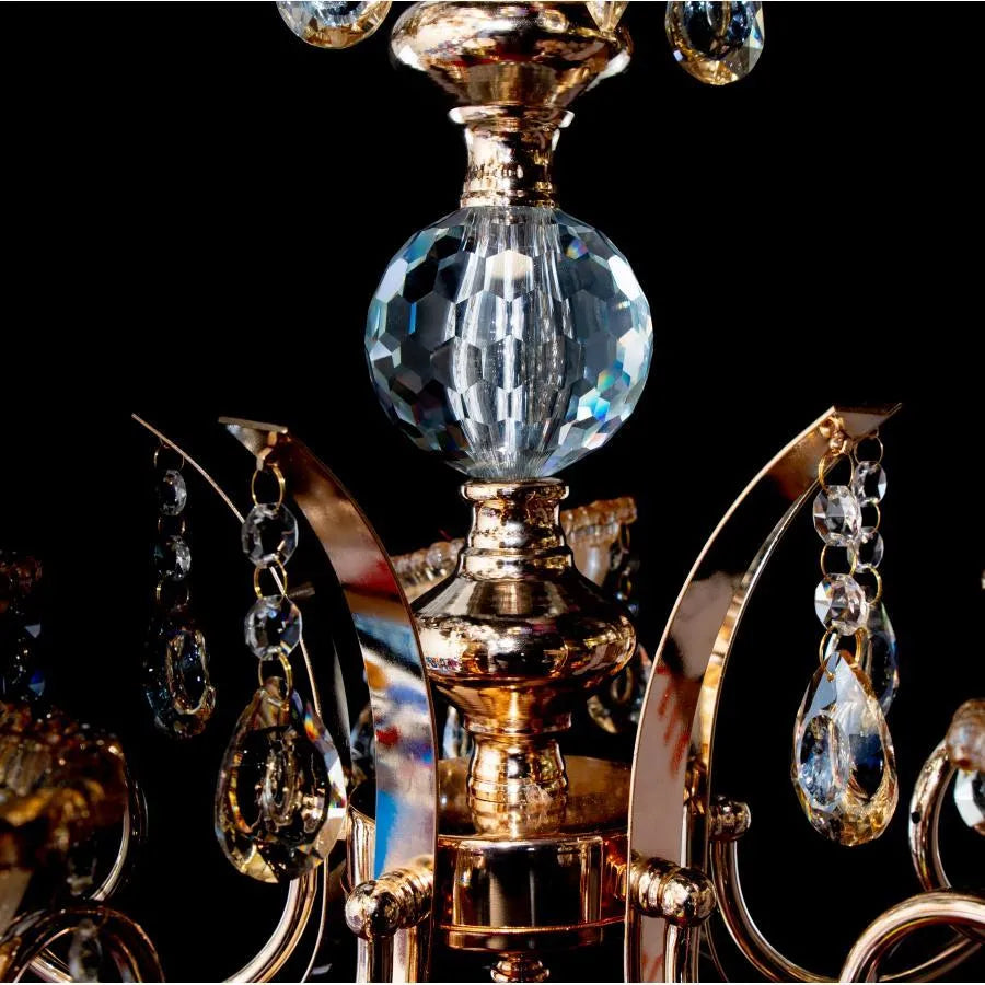Giala Chandelier, 5*E14, Gold, Metal and Crystal