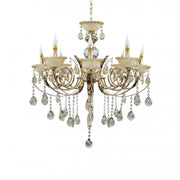 Giala Chandelier, 8*E14, Gold, Metal and Crystal