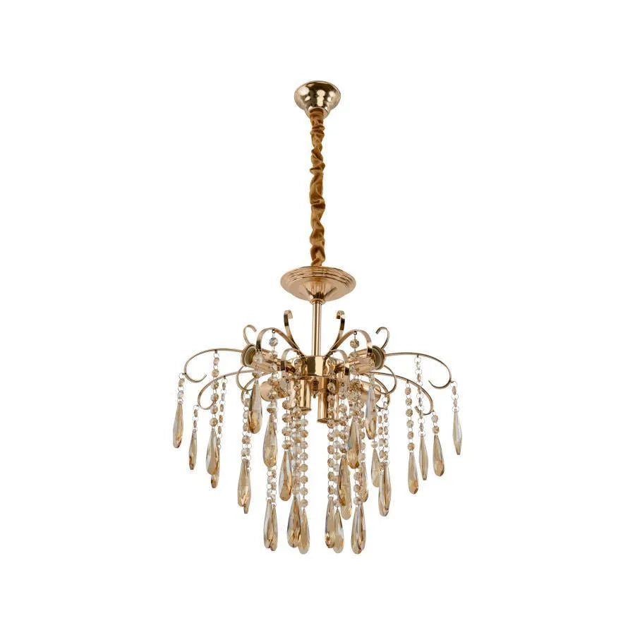 Kelsi Chandelier, 6*E27, Crystal, Gold 