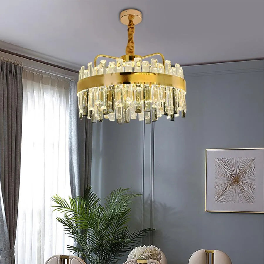 Achim LED Chandelier with Remote Control, 120W, Dimmable, Diameter 50cm, Gold