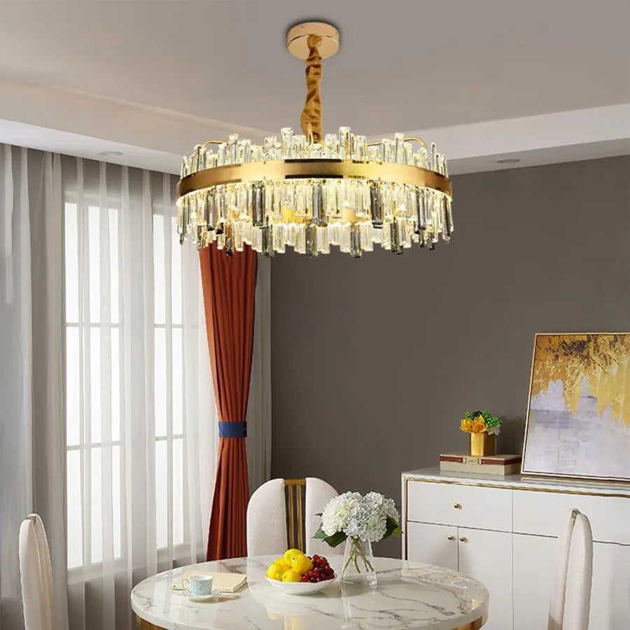 Achim LED Chandelier with Remote Control, 200W, Diameter 80cm Gold, Dimmable