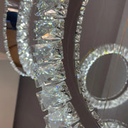 Cindy LED Chandelier, 128W, Metal and Crystal, Silver 