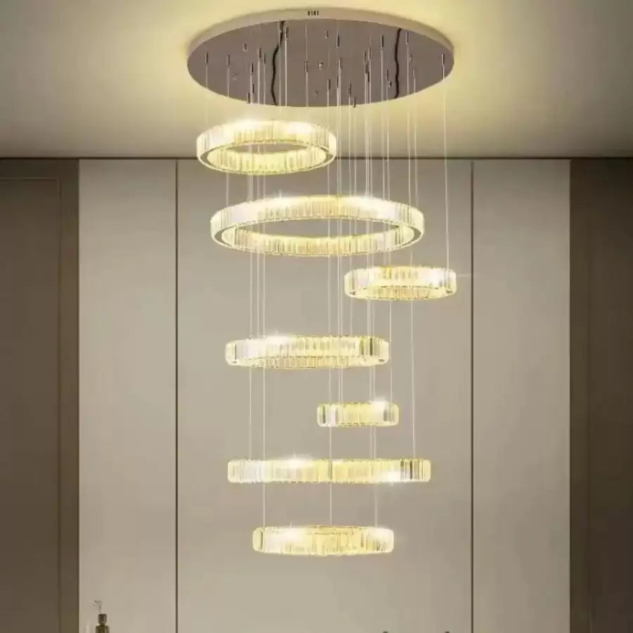 LED Crystal Chandelier with Remote Control Messiah 128W Silver