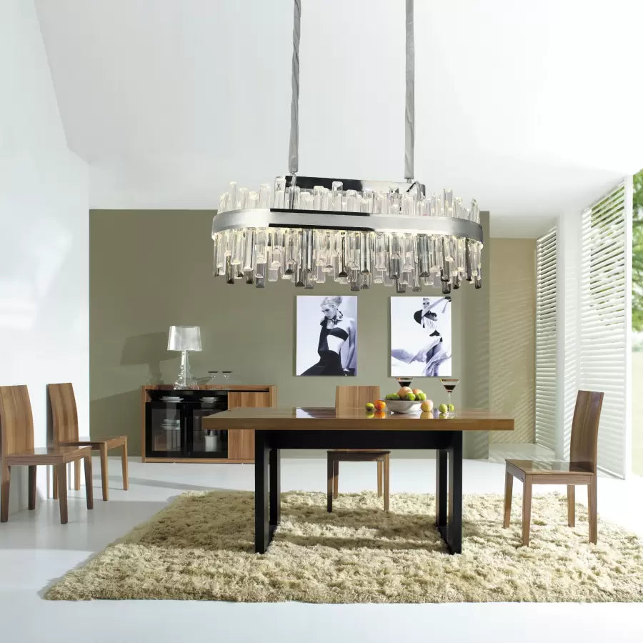 Morgan 140W Dimmable Crystal LED Chandelier with Remote Control Silver