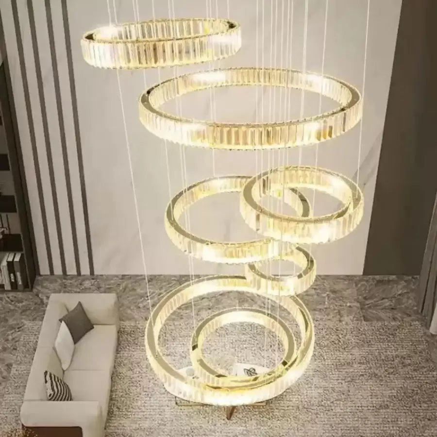 LED Crystal Chandelier with Remote Control Messiah 128W Silver