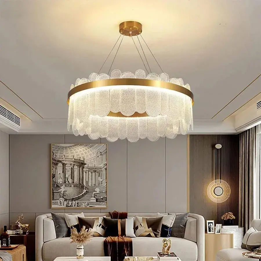 LED Chandelier with Remote Control Alonzo 93W Dimmable Diameter 60cm Gold 