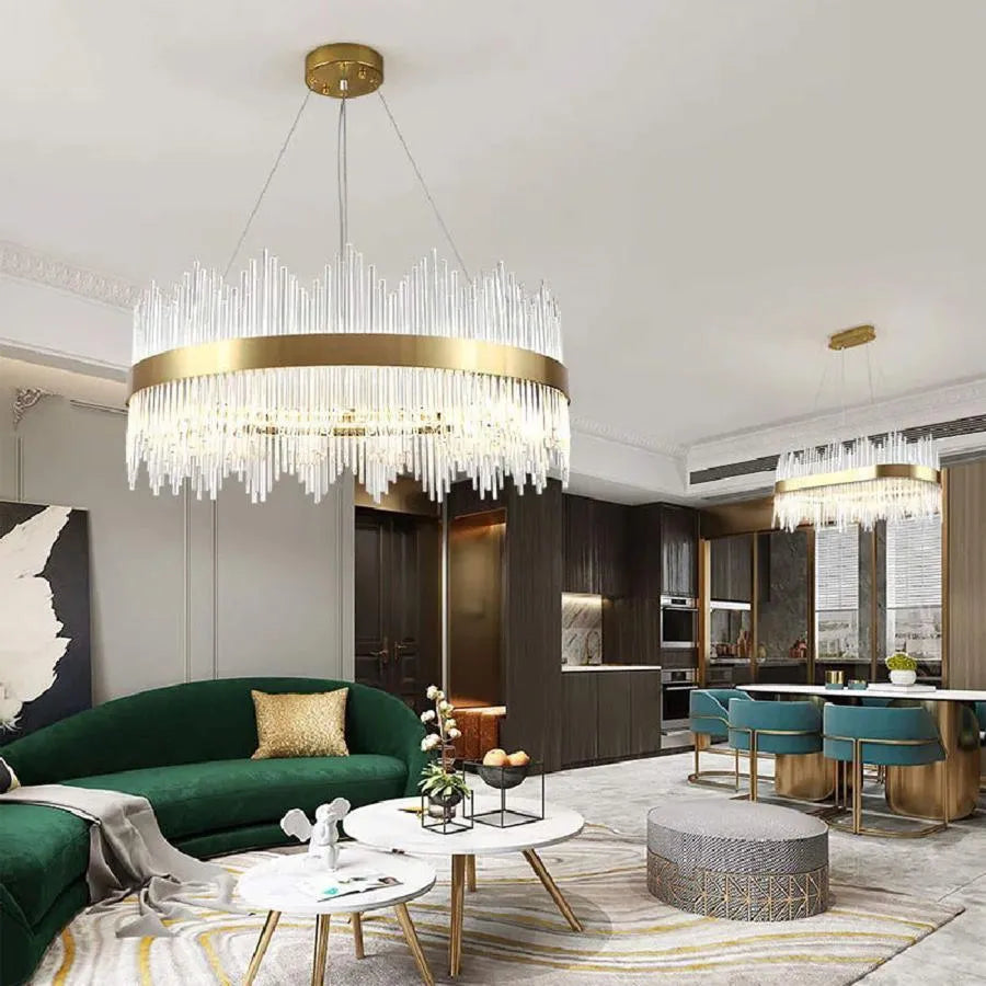 LED Chandelier with Remote Control Aurelio 133W Dimmable Gold 