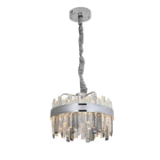 LED Crystal Chandelier with Remote Control Melvin 112W Dimmable Diameter 50cm Silver