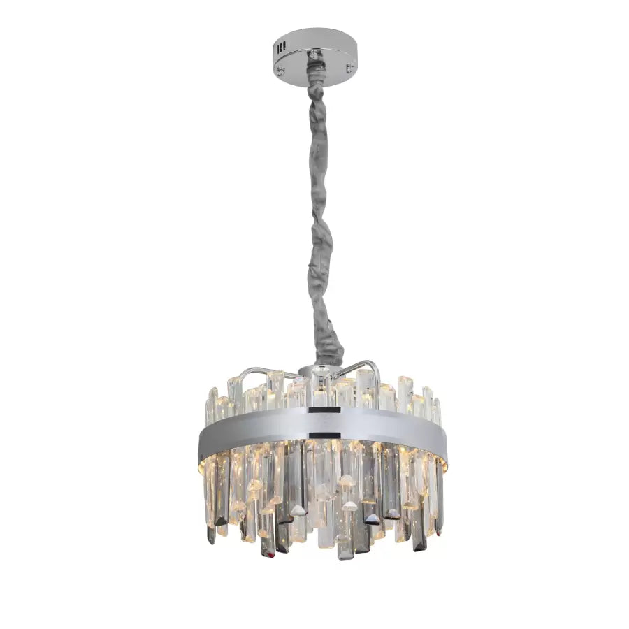 LED Crystal Chandelier with Remote Control Melvin 112W Dimmable Diameter 50cm Silver