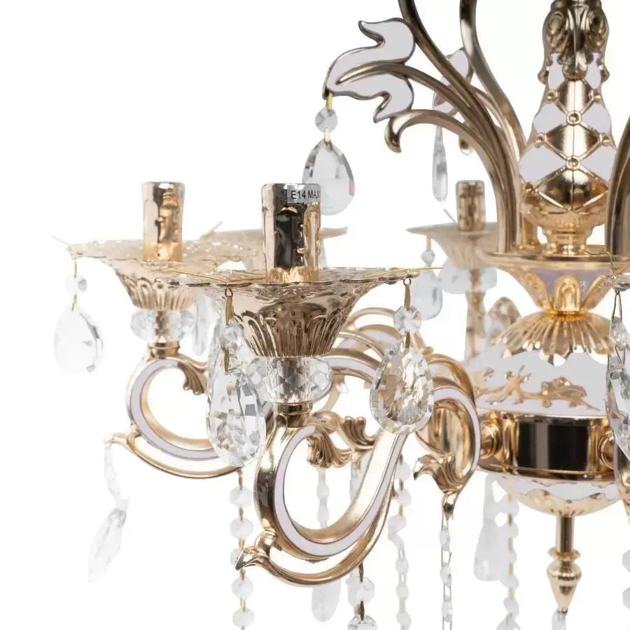 Ludovico Chandelier, 8*E14, Gold, Metal and Crystal 