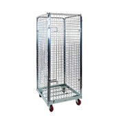 Transport trolley cage type with 4 walls 80cmX70cmX170cm, Capacity 500kg, Silver