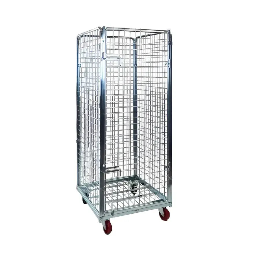 Transport trolley cage type with 4 walls 80cmX70cmX170cm, Capacity 500kg, Silver