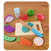 Food Cart, Cream with Blue, 46 Pieces, Wood and Plastic