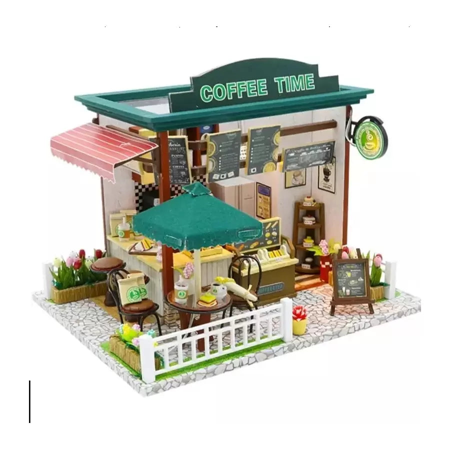 Puzzle Dollhouse, Cafe, Multicolor, Plastic