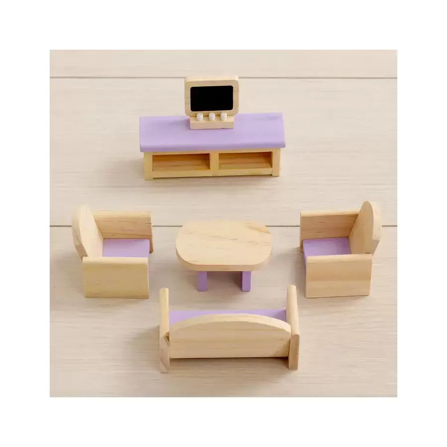 Dollhouse with Furniture Pink DollHouse