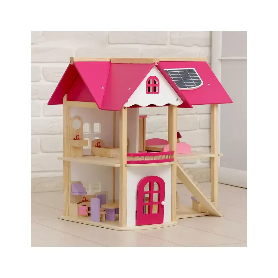 Dollhouse with Furniture Pink DollHouse