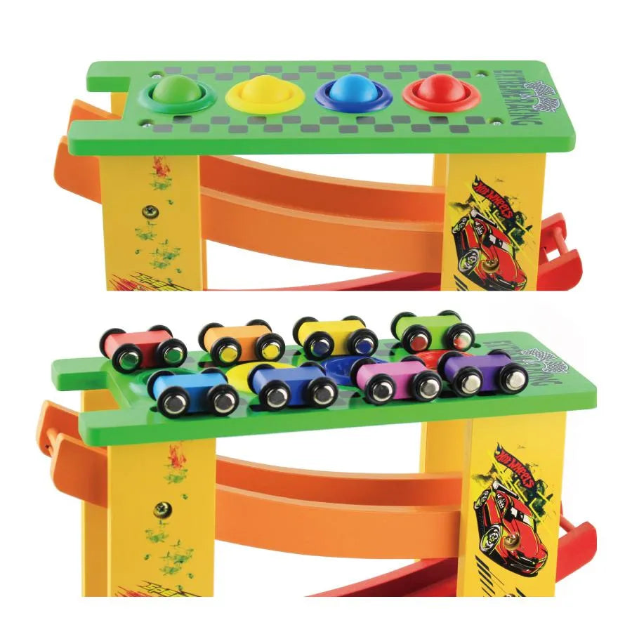 Circuit with Wooden Cars and Ball Hammer