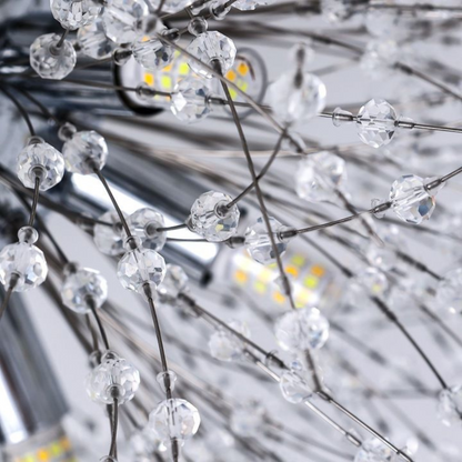 Schönbrunn Crystal Chandelier, 6x G9, Diameter 38cm, Shiny Chrome, Modern Design