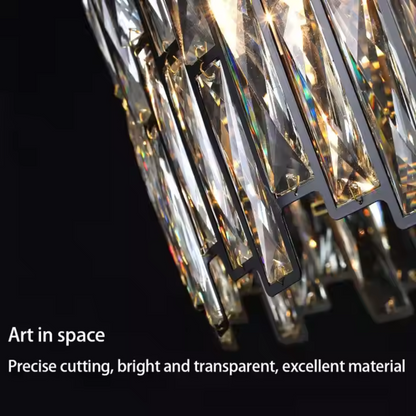 Crystal chandelier Melitina 6xe27, 49cm diameter, black, adjustable height