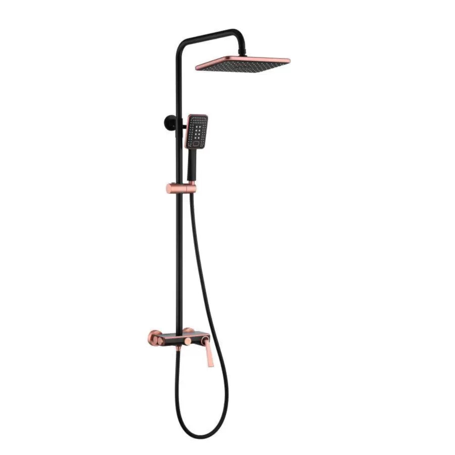 Shower Column, Sanitary Brass, Black with Rose-Gold, 10010H-M