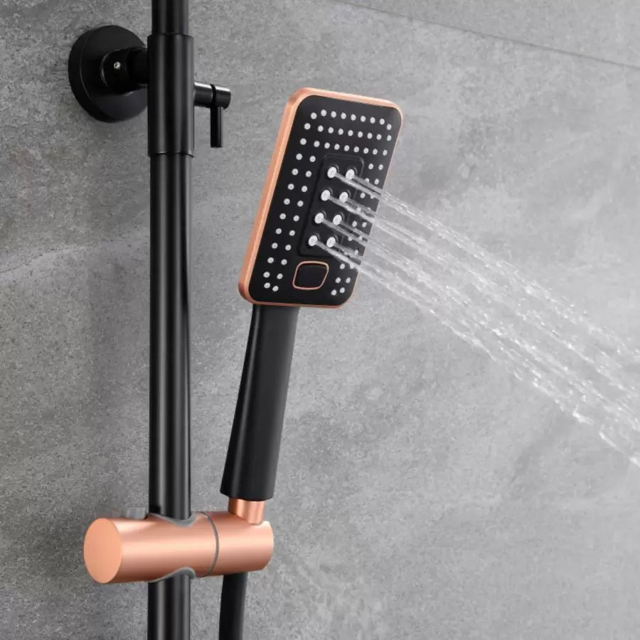 Shower Column, Sanitary Brass, Black with Rose-Gold, 10010H-M