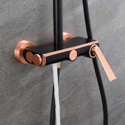 Shower Column, Sanitary Brass, Black with Rose-Gold, 10010H-M