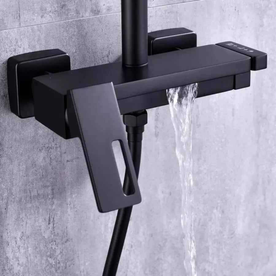 Shower Column, Sanitary Brass, Black, 9810H