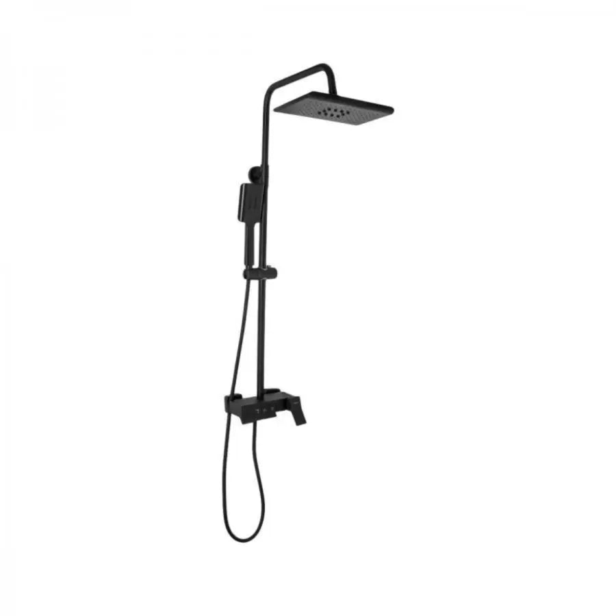 Shower Column with Adjustable Shower Head and Shower Head, Sanitary Brass, Black, 9920H