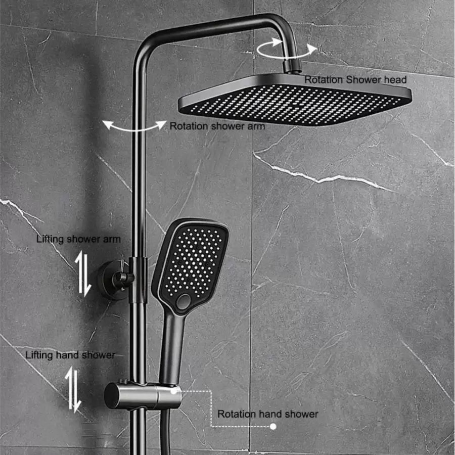 Stainless Steel Shower Column, Dark Grey, OD3904