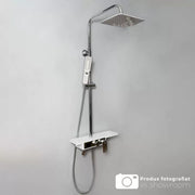 Shower Column, LCD Display, Stainless Steel, White/Silver, SJG/009