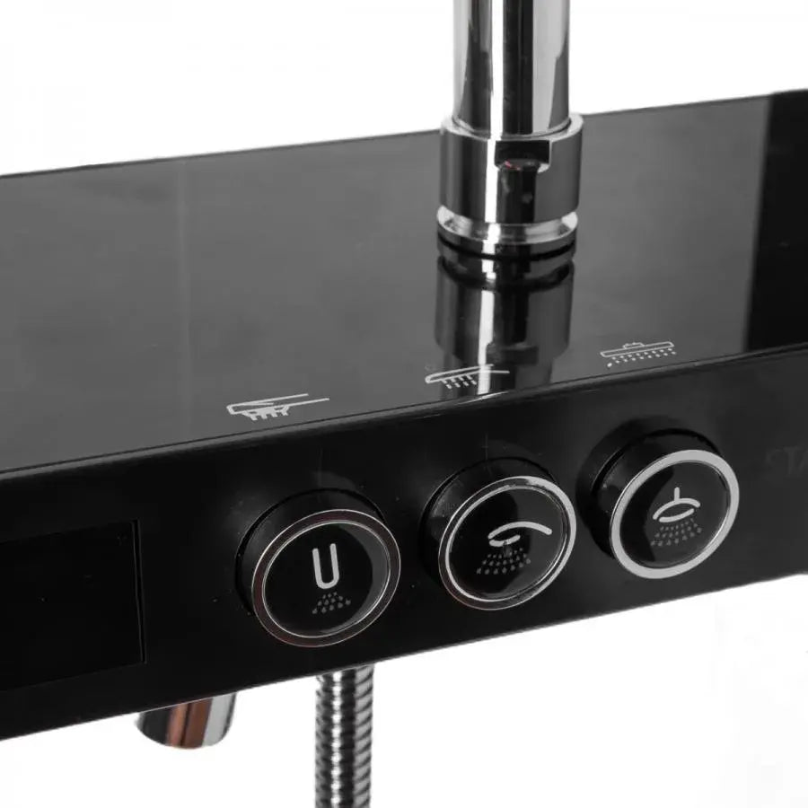 Shower Column LCD Display Stainless Steel Black Silver SJG/003