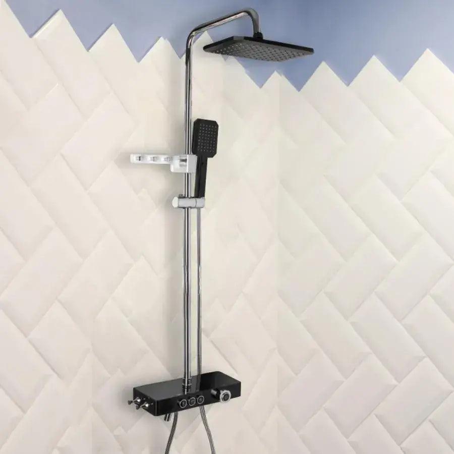 Shower Column LCD Display Stainless Steel Black Silver SJG/003