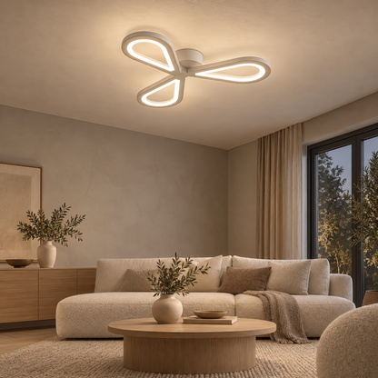 LED chandelier AURALIUS 18W, 3 Petals, Neutral light, 4000K, White