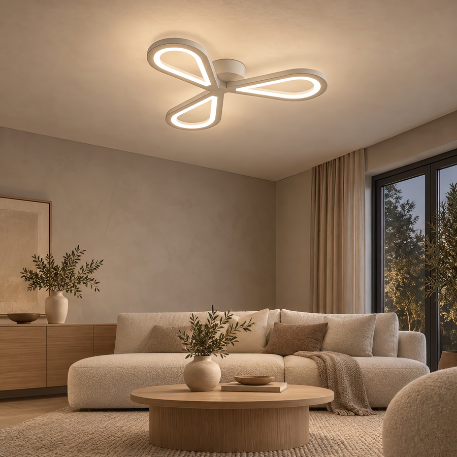 LED chandelier AURALIUS 18W, 3 Petals, Neutral light, 4000K, White