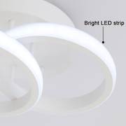 LED Chandelier VERTEX CIRCULA 22W, 2 Circles, Metal Frames, Cold/Warm/Neutral light, White