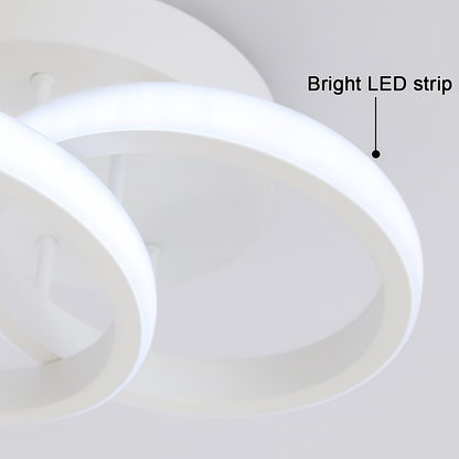 LED Chandelier VERTEX CIRCULA 22W, 2 Circles, Metal Frames, Cold/Warm/Neutral light, White