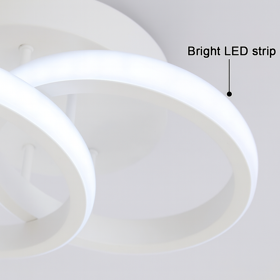 LED Chandelier VERTEX CIRCULA 22W, 2 Circles, Metal Frames, Cold/Warm/Neutral light, White