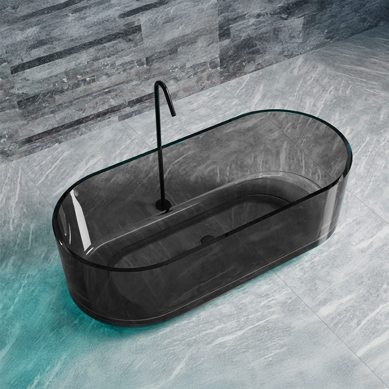 Freestanding bathtub, Oval, Smoke Grey, Resin, 170x78x56cm