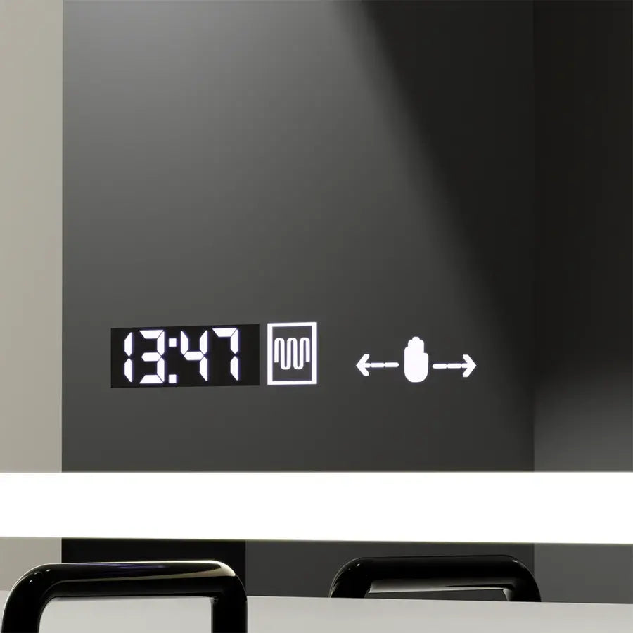 Rectangular LED Mirror 120x70cm Radiant Motionglow Sensor Marcello Clock Defrition System & Dimable Thermometer