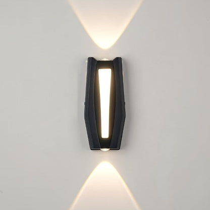 Fantas Outdoor and Indoor LED Wall Lamp, 2 Sources x 1W, IP65, Metallic, Black, 3000K