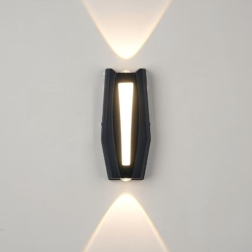 Fantas Outdoor and Indoor LED Wall Lamp, 2 Sources x 1W, IP65, Metallic, Black, 3000K