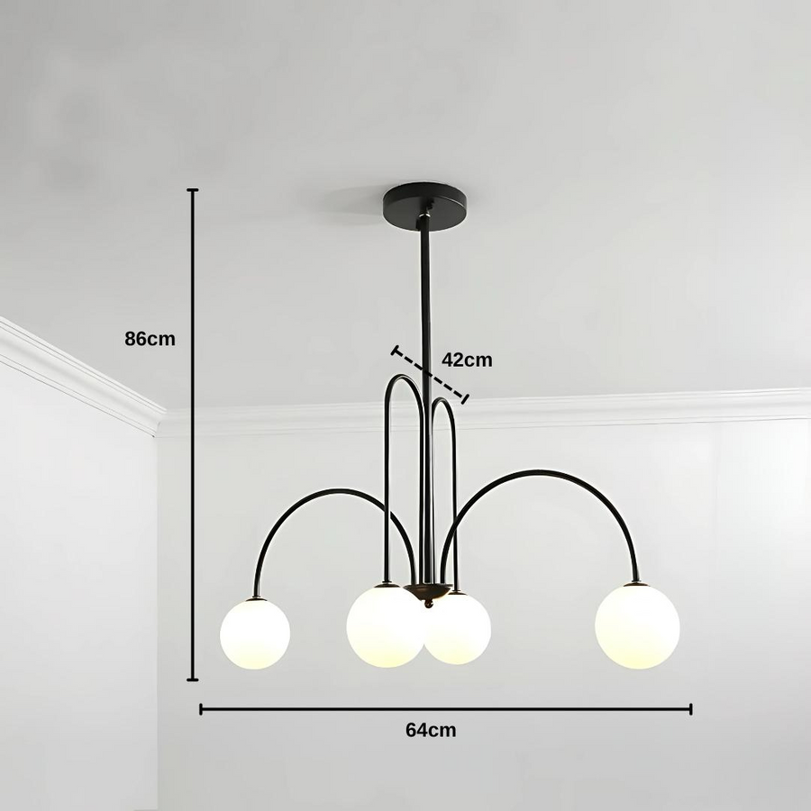 Torino Chandelier, 5*E27, Black, Metal
