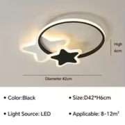 LED Chandelier with Remote Control Sandrina 106W Black White