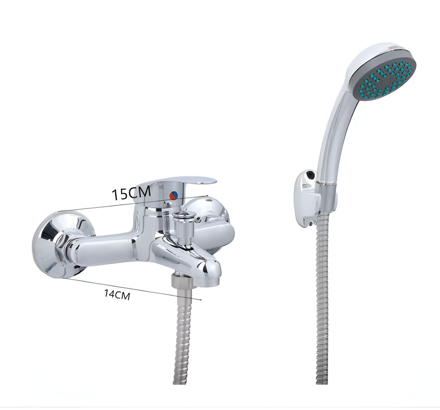 Bathtub Faucet, Shower Head and Hose Included, Alloy, Ceramic Cartridge, Chrome, CD001