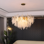 WALTZ Serenade Crystal Chandelier, 8x G9, Gold, 60cm, Adjustable Height 