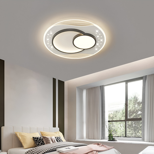LED Lust with Velura Serpenta remote control, 125W, 3 circles, cold/hot/neutral light, unstable, black